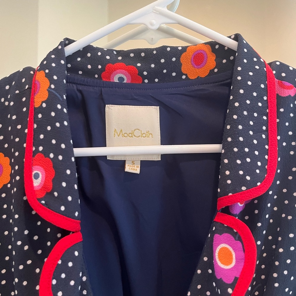 Modcloth blue wrap floral dress - Picture 2 of 3